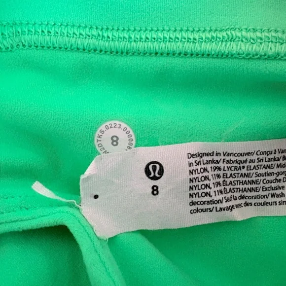 Lululemon One Shoulder Bra Neon Green Align Longline Yoga Pilates Size 8